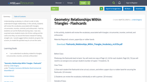 Geometry: Relationships Within Triangles - Flashcards | WISELearn Resources