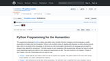 Python Programming for the Humanities -- A Python Course for the Humanities