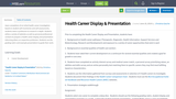 Health Career Display & Presentation