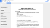 Strategic Reading Reference Sheet