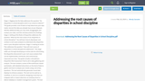 Addressing the root causes of disparities in school discipline Addressing the root causes of disparities in school discipline