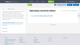 Data Inquiry Journal at a Glance Data Inquiry Journal at a Glance