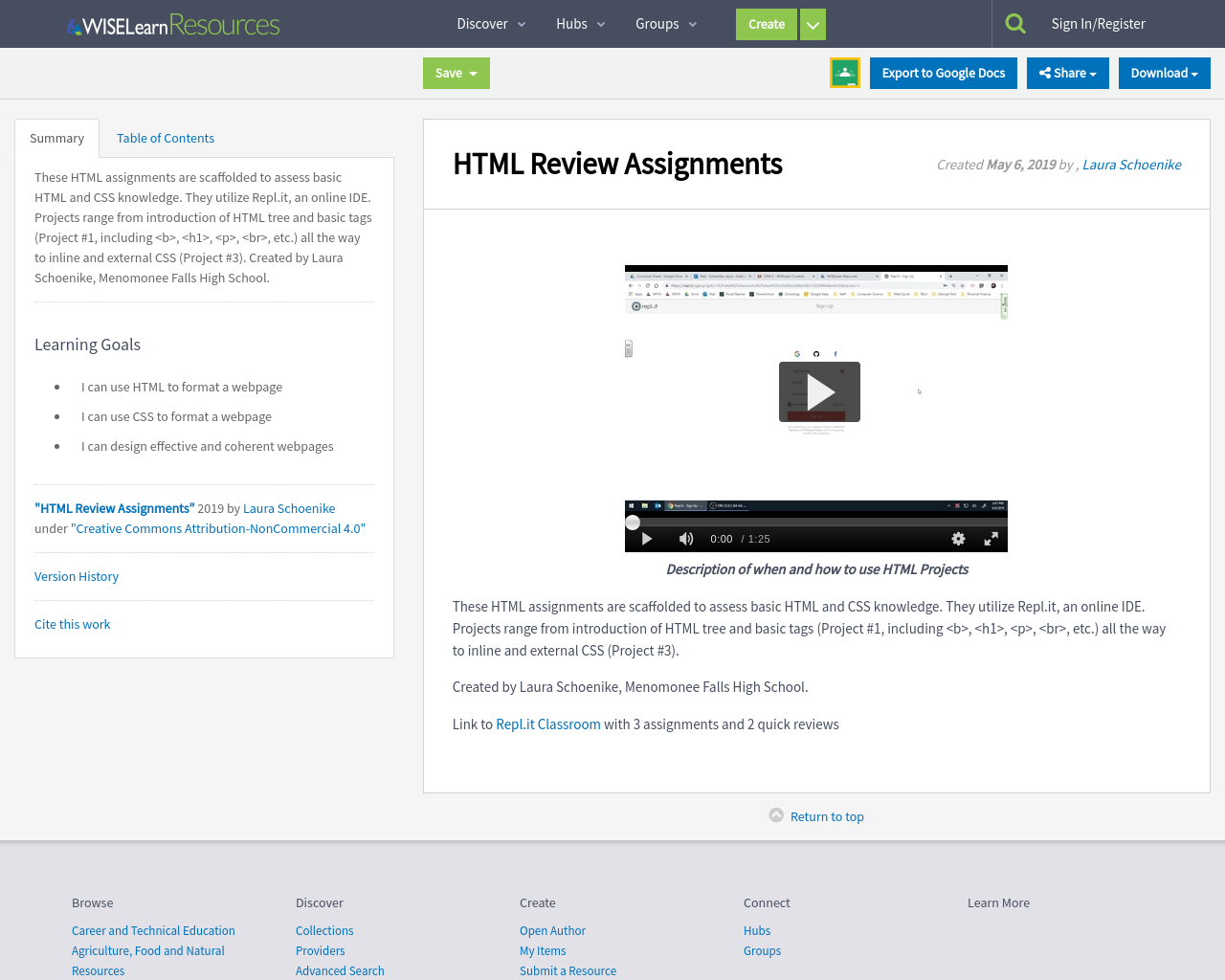 HTML Review Assignments | WISELearn Resources