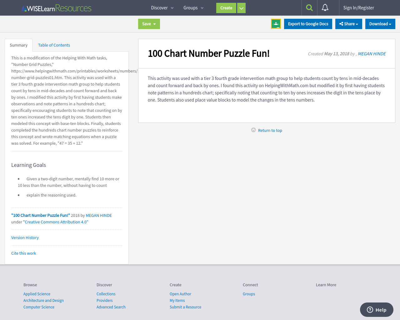 100 Chart Number Puzzle Fun WISELearn Resources