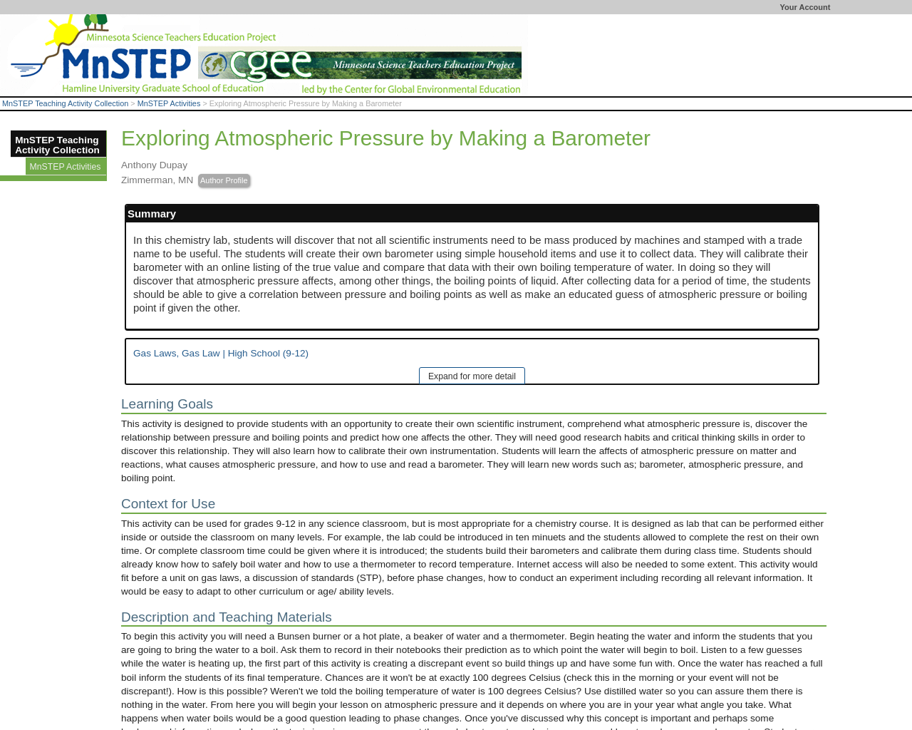 Making A Barometer
